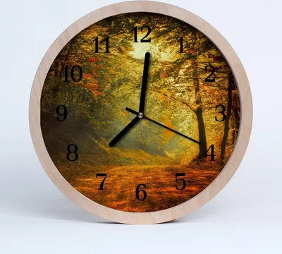 Produktbild von Holzuhr 20fi cm wanduhr - Herbstwald