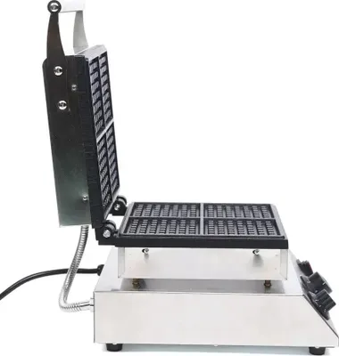 Produktbild von Gewerbliches Waffeleisen - Edelstahl Waffelmaker - 1750W einstellbare Temperatur - Antihaftbeschichtung - Timer 0,5 Min - 4 extra dicke Quadrate - Silber