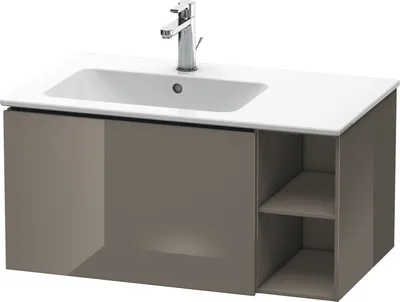 Produktbild von Waschtischunterbau L-CUBE 400x820x481mm Be li fla grey hochglanz flannel grey hochglanz