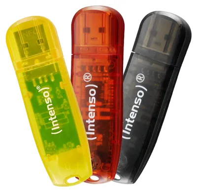Obrázok produktu pre Intenso Rainbow 3x32GB žltá/červená/čierna USB kľúč USB Type-A 2.0 Transparentný