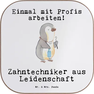 Produktbild von Mr. & Mrs. Panda Flaschenuntersetzer Zahntechniker Leidenschaft - Weiß - Geschenk, Holzuntersetzer, Untersetzer Gläser, Coaster, Glas, für, gläseruntersetzer