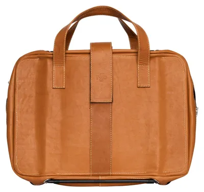 Imagen del producto de Funda para portátil R-Go Tools Laptoptasche R-Go Viva, fabricada en cuero de plena flor, con soporte integrado para portátil, correa para el hombro, para portátiles de 15,6 pulgadas, color marrón