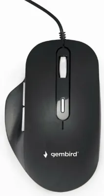 Produktbild von gembird Maus OPT WIRED LED 6 Tasten USB schwarz