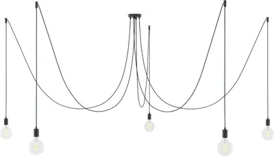 Immagine prodotto di Creative-Cables Spider - Lampada a sospensione multipla a 5 cadute  Italy completa di cavo tessile e finiture in metallo