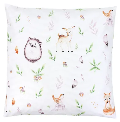 Produktbild von TupTam Kinder Kissenbezug Kissenhülle Dekorativ Gemustert, Farbe: Lichtung / Rehe, Größe: 80 x 80 cm