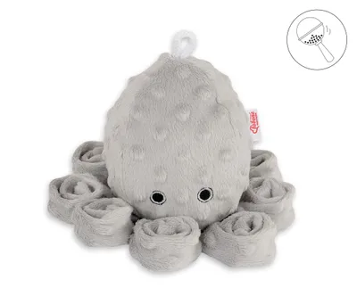 Image de Poisson en peluche avec hochet pour enfants Gris 31 cm