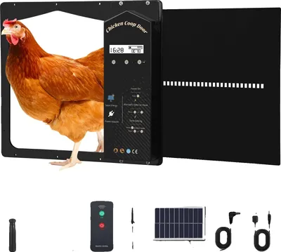 Produktbild von Automatischer Hühnerhaustüröffner, solarbetrieben, mit Timer-Funktion, schwarz