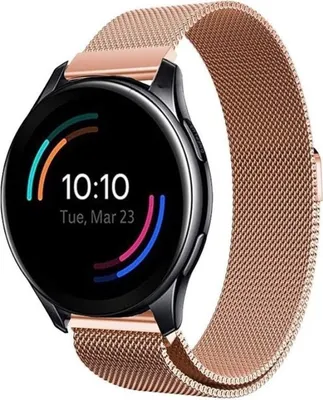 Produktbild von Strap it - Milanese Armband - Kompatibel mit OnePlus Watch Armband - Ersatzarmband Edelstahl - Magnetverschluss - Hochwertiges Material - für Armband Rosa Gold