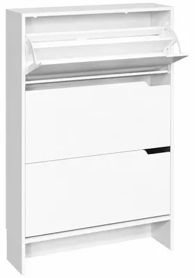 Produktbild von Schuhschrank mit 3 Klappschubladen, 80 x 23,5 x 125,5 cm, weiß