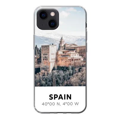 Produktbild von MuchoWow® Handyhülle Schutzhülle Hülle für iPhone 13 mini Spanien - Schloss - Vintage - Sommer Silikon Softcase Handy Hülle - Softcase