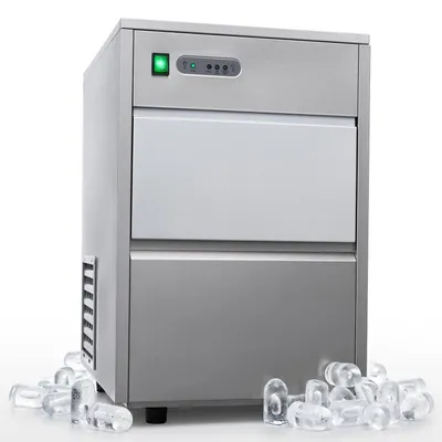 Produktbild von KLAMER Eiswürfelmaschine Gastro 20 kg/24h, Vollautomatisch, Minutenschnelle Eisproduktion, Hygienischer Edelstahl, Verschließbar, Ice Maker Gastronomie