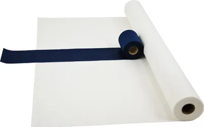 Produktbild von Sensalux Kombi-Set 1 Tischdeckenrolle 1,18m x 25m weiß + Tischläufer 15cm blau