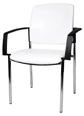 Produktbild von Besucherstühle mit Armlehnen | 2er-Set | Kunstlederbezug | weiß