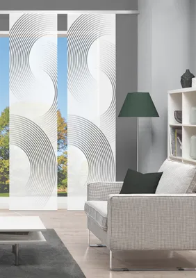 Produktbild von BEXON Schiebegardine, Halbkreismotiv, halbtransparent, 260x60 cm