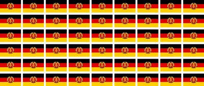 Produktbild von Mini Aufkleber Set - Pack glatt - 20x12mm - selbstklebender Sticker - DDR  Flagge / Banner / Standarte fürs Auto, Büro, zu Hause und die Schule - 54 Stück