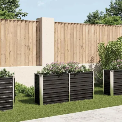 Produktbild von vidaXL Garten-Hochbeet Anthrazit 160 x 40 x 77 cm Verzinkter Stahl