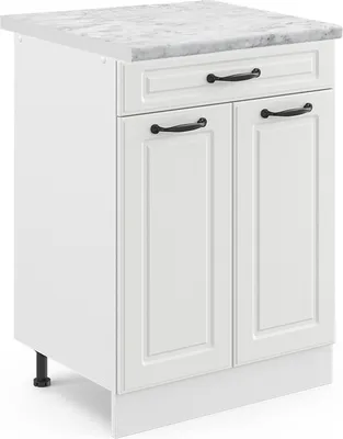 Produktbild von Küchenunterschrank Vicco R-Line Weiß Landhaus 60 cm mit Schublade, AP Marmor, Model 46204
