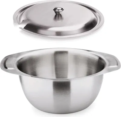 Produktbild von 4x Suppenterrine mit 2 Lappengriffen + Deckel, 3 L, Ø 20,5 cm, Chromnickelstahl silber