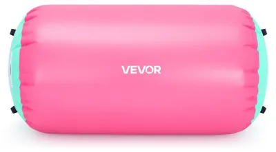 Image de Rouleau de gymnastique gonflable, 120 x 75 cm, rose, capacité de charge de 200 kg, en PVC, pour salle de sport et jardin