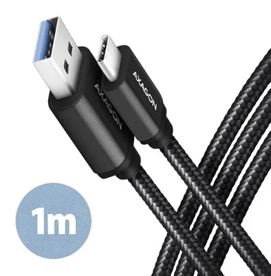 Produktbild von Axagon BUCM3-AM10AB SPEED USB-C <> USB-A 3.2 Gen 1 Kabel 1 m, 1 m, USB C, USB A, USB 3.2 Gen 1 (3.1 Gen 1), 5 Gbit/s, Schwarz