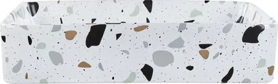 Obrázok produktu pre BELIANI Umývadlo na dosku biela terrazzo efekt keramika 51 x 34 cm obdĺžnikový tvar moderný štýl kúpeľňa