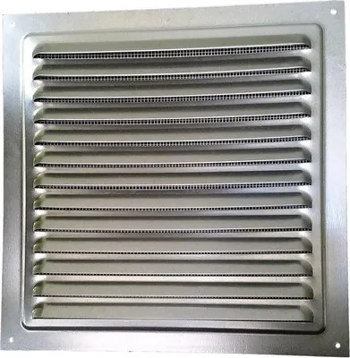 Productafbeelding van Metaal Ventilatierooster met Insectennet - 15 x 15 cm voor Afvoerlucht en Toevoerlucht