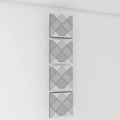 Obrázok produktu pre 4-balenie – Dekoratívne akustické závesné panely | 200 x 50 cm | Závesné deliace steny | Modulárne panely pohlcujúce zvuk | WILDS | Biela farba