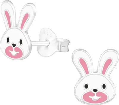 Produktbild von Kinder Ohrringe Ohrstecker 925 Sterling Silber mit Hasenkopf