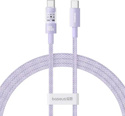 Image de Baseus Gem USB C to USB C fast charging cable 1 m 100 W Purple