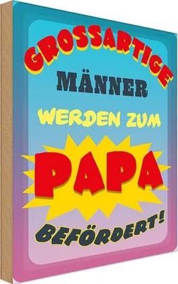 Produktbild von vianmo Holzschild 18x12 cm grossartige Männer werden Papa Frauen