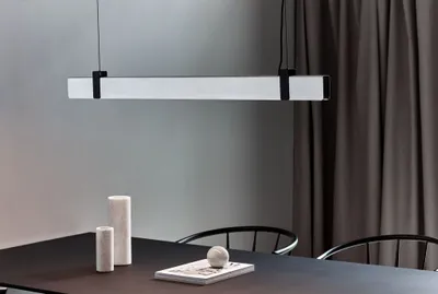 Productafbeelding van Nordlux LED hanglamp Lilt, staal geborsteld, 28W, 2200lm, warm wit, 2700K, 3-traps dimbaar