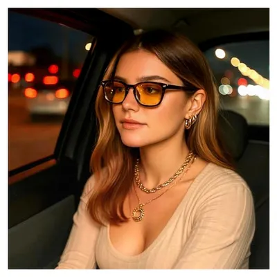 Produktbild von Damen-Nachtsichtbrille zum Autofahren, polarisierte, gelbe Gläser, nächtliche UV-Schutz