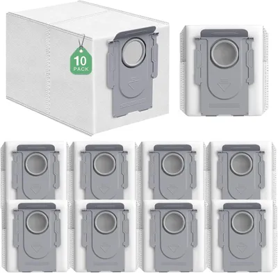 Produktbild von 10 Stück Q Revo Staubbeutel, kompatibel mit Roborock Q Revo/QRevo Curv/Curv S5V/Curv s5x/QV 35A/QV 35S/Q Revo Pro/S8 MaxV Ultra, 4-lagiger Premium-Filterbeutel mit 3,3 l großen Ersatzbeuteln