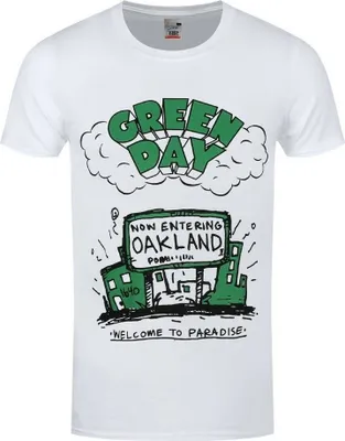 Immagine prodotto di Green Day - Maglietta "Welcome To Paradise" Uomo/Donna Unisex RO1693 (S) (Bianco)
