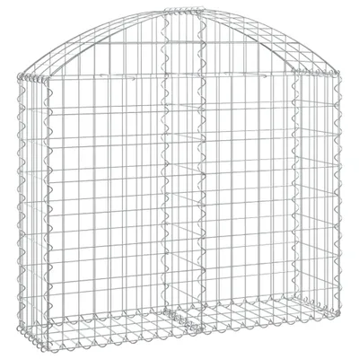 Image de vidaXL Gabion avec arc surélevé 100x30x80/100 cm Fer galvanisé