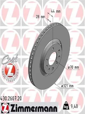 Produktbild von 2x ZIMMERMANN 430.2607.20 Bremsscheibe