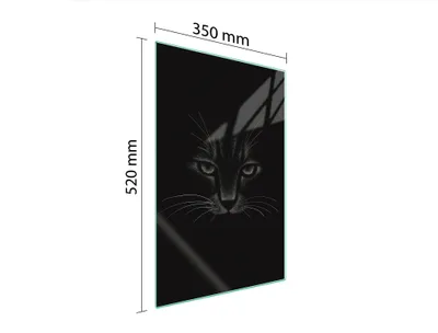 Produktbild von Herdabdeckplatte 35x52 Glaskeramikkochfeld Abdeckung Spritzschutz Glasplatte Deko Schneidebrett Katze Schwarz