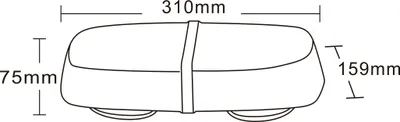 Produktbild von Rundumleuchte Warnleuchte Warnbalken LED 310x159x75mm R65 1 Modi