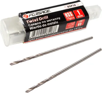 Zdjęcie produktu dla ZESTAW WIERTEŁ 10 SZT. WIERTŁA DO METALU 1 mm HSS