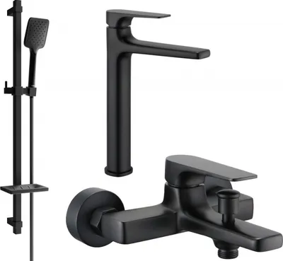 Produktbild von Mexen Lynx DQ62 Badewannenset, Schwarz - 745913DQ62-70