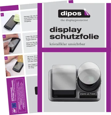 Produktbild von dipos I 5x Schutzfolie klar passend für DJI Osmo Action Folie Displayschutzfolie