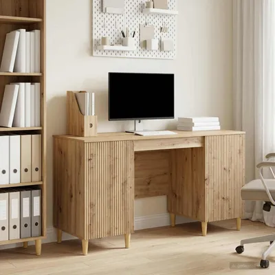 Produktbild von vidaXL Schreibtisch Artisan-Eiche Holzwerkstoff 142,5 x 50 x 75 cm