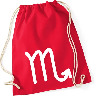 Produktbild von Huuraa Turnbeutel Skorpion Sternzeichen Zeichen 12 Liter Classic Red Baumwolle Rucksack Geschenkidee