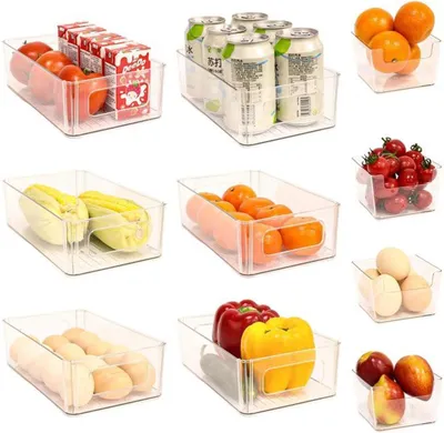 Obrázek produktu pro Sada 10 průhledných úložných boxů Unyqoos® do lednice a kuchyně