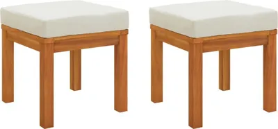 Produktbild von vidaXL Gartenhocker mit Kissen 2 Stk. 40x40x42 cm Massivholz Akazie