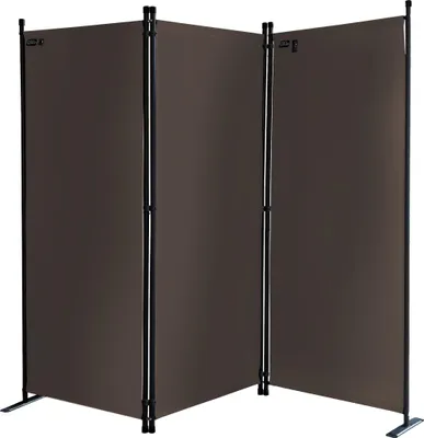 Produktbild von Paravent 3 Teilig 170 x 165 cm Beigegrau - Garten & Balkon Sichtschutz Stellwand Innen & Außen - Raumteiler Trennwand Faltbar Blickdicht & Wetterfest