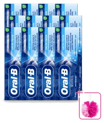 Produktbild von 12 x Oral-B 3D White Arctic Fresh Tandpasta - 75 ml - Sparpackung - 12 Stücke