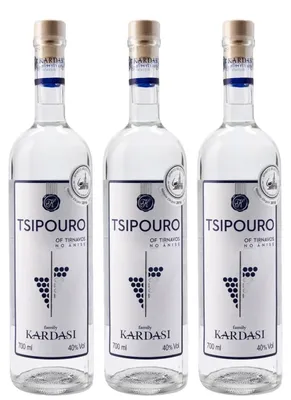 Produktbild von Tsipouro Tirnavou ohne Anis 3x 0,7l 40% Vol. Kardasi | Griechischer Tresterbrand | 100% Destillat