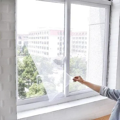 Produktbild von Famanu Insektenschutzgitter für Fenster - 150 x 130 cm - Individuell zuschneidbar - Ohne Bohren - Inklusive 3 Selbstklebender Rollen