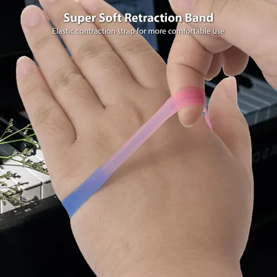 Image de 1 paire de correcteur manuel portable pour piano, entraîneur de doigts, appareil gestuel à balle, ceinture élastique de contraction respirante, appareil d'exercice professionnel pour la correction de la posture